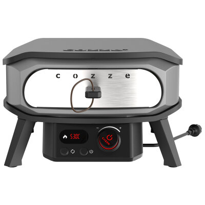 COZZE | Pizzaofen  PREMIUM  13" |  mit drehbarem Pizzastein & Digital-Thermometer  | inkl. Hitzeschild | ELEKTRO